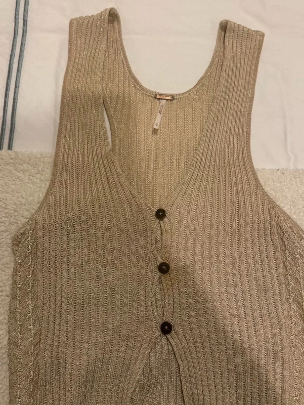 Free people gold knit top